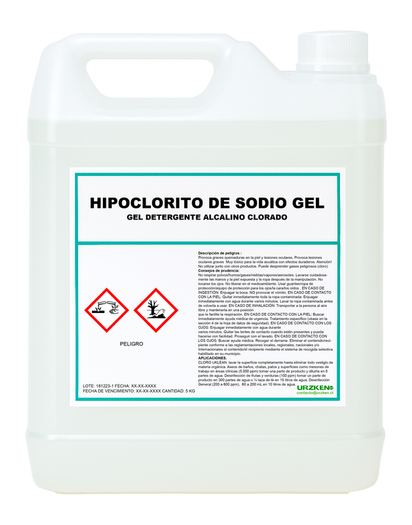 Cloro Gel - Limpiador Clorogel Uklean 5 Litros